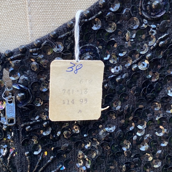 Vintage NOS Stephen Chin Beaded Top with Bead Fringe sz 38 - Picture 11 of 12